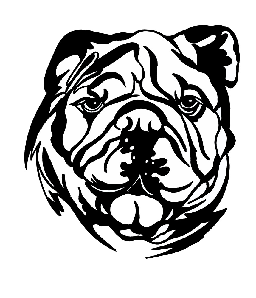 Bulldog Outline Decal/Sticker