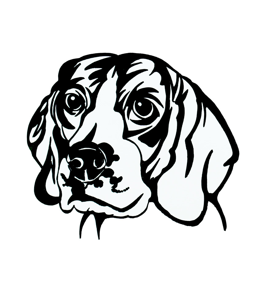Beagle Outline Decal/Sticker