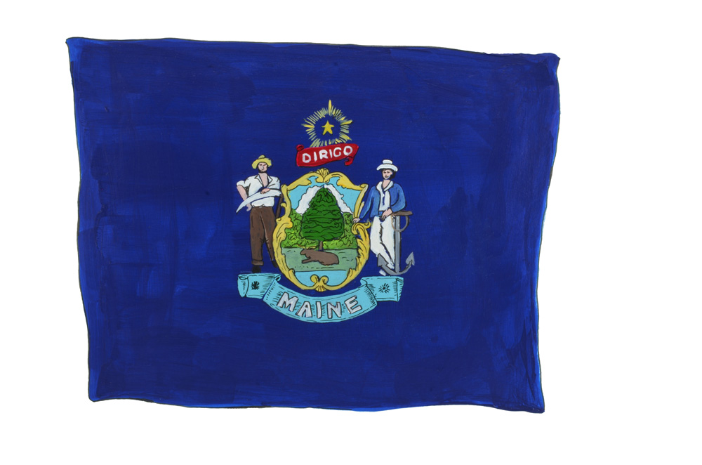 MAINE STATE FLAG Decal/Sticker - Click Image to Close