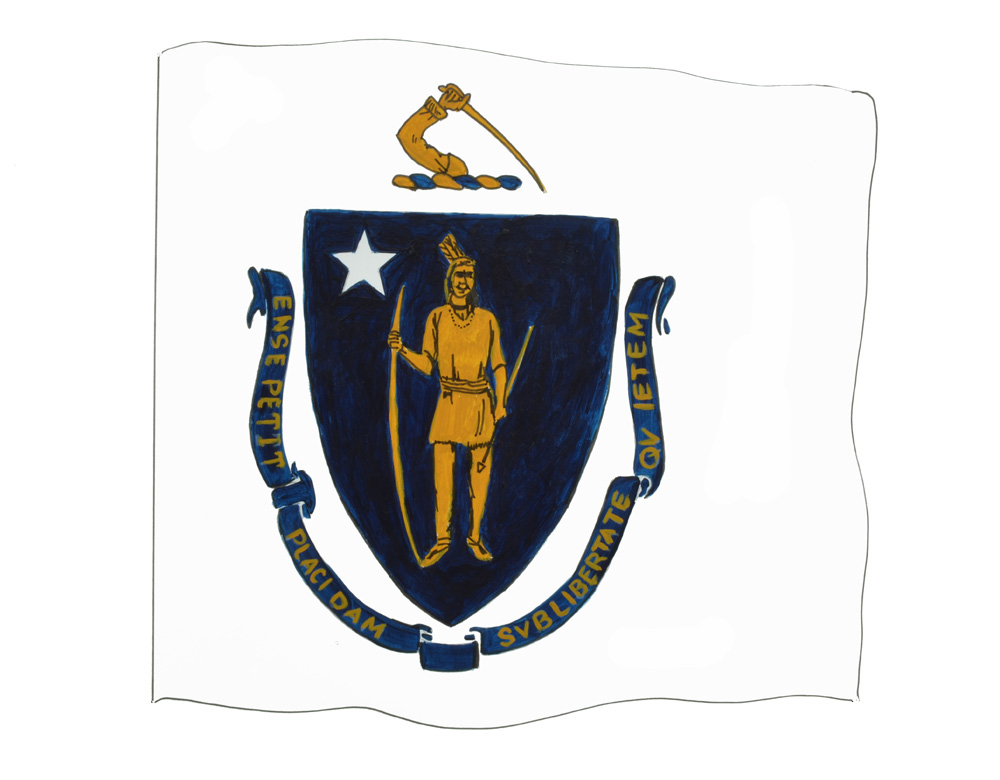 MASSACHUSETTS STATE FLAG Decal/Sticker - Click Image to Close