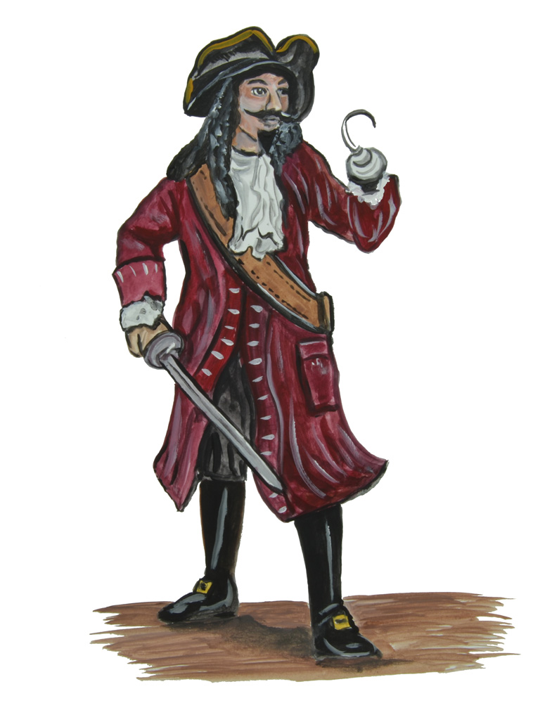 PIRATE IN RED Decal/Sticker - Click Image to Close