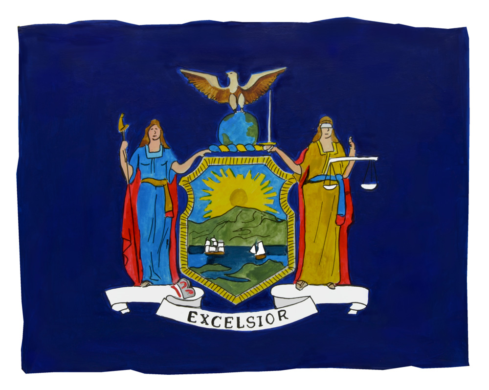 New York State Flag Decal/Sticker - Click Image to Close