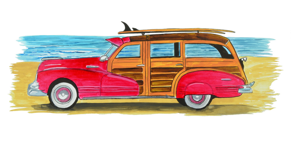 Woody Beach Cruiser Decal/Sticker