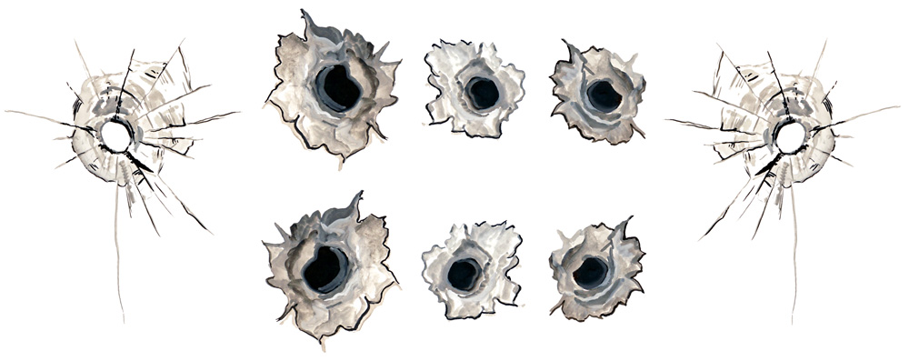Bullet Holes Decal/Sticker - Click Image to Close