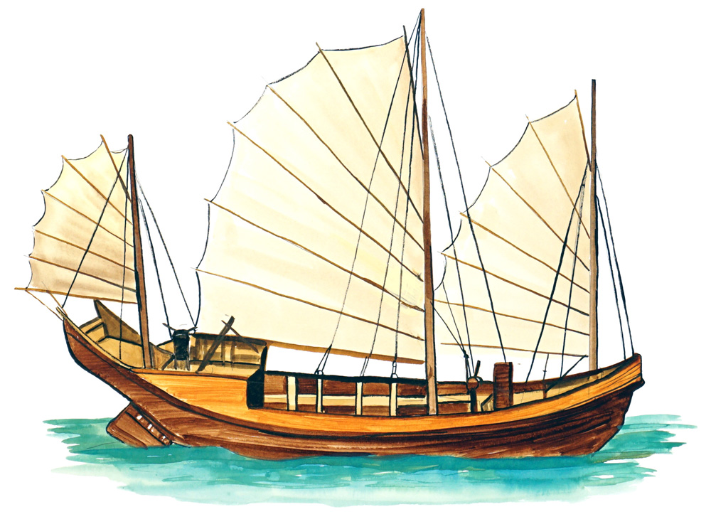 Chinese Junk Ship Decal/Sticker - Click Image to Close