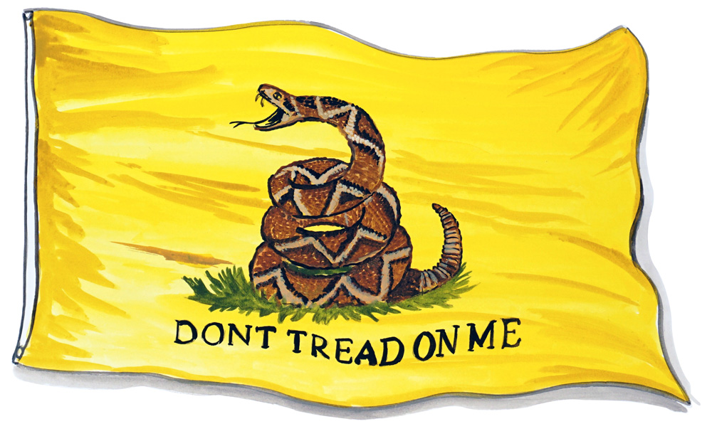 Gadsden Flag- Don't Tread On Me Decal/Sticker - Click Image to Close