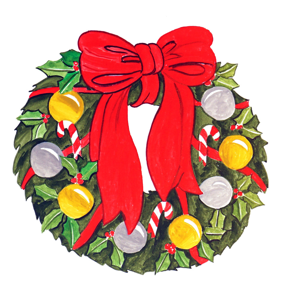 Christmas Wreath Decal/Sticker