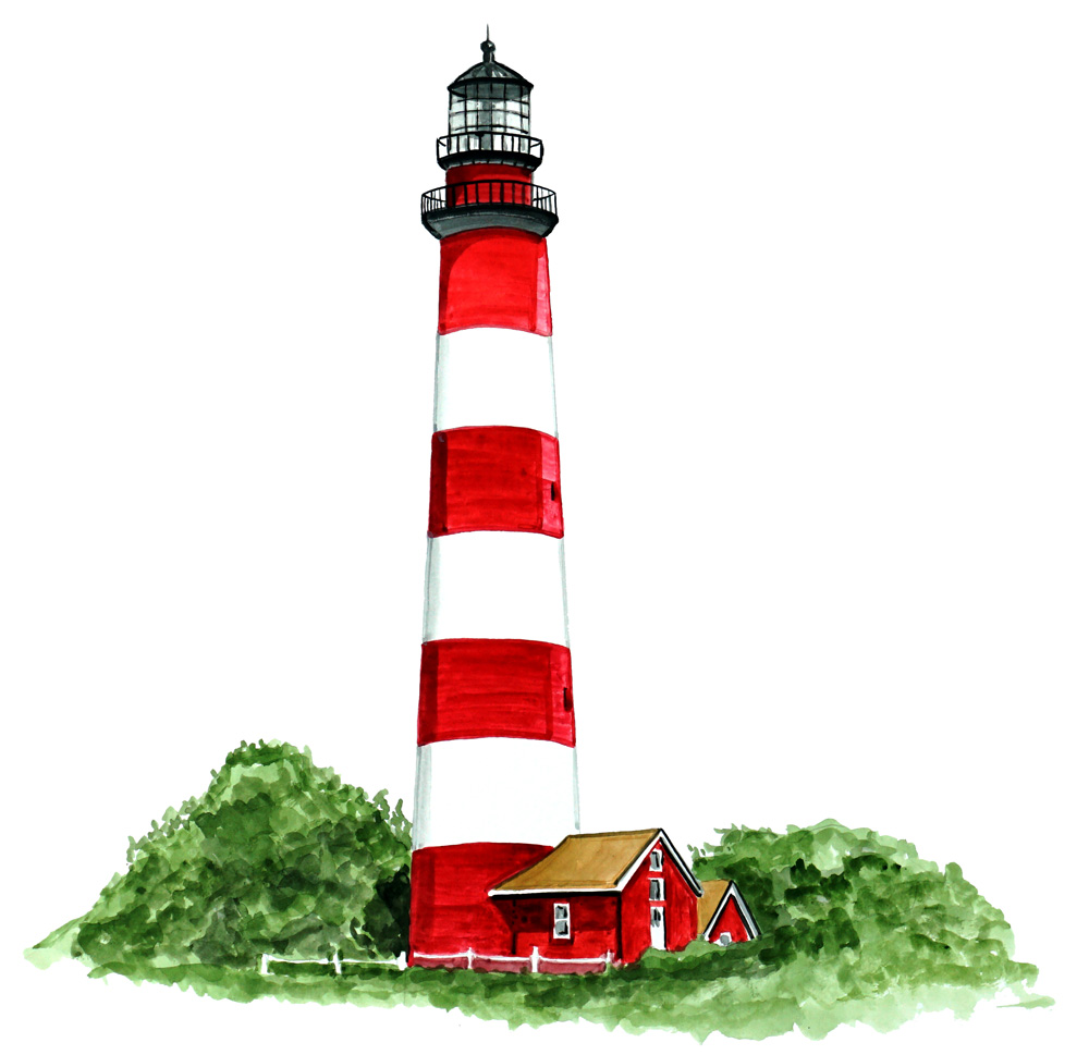 Assateague Lighthouse Decal/Sticker - Click Image to Close