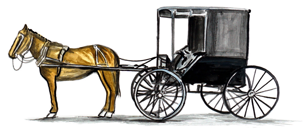 Horse And Carriage Decal/Sticker - Click Image to Close