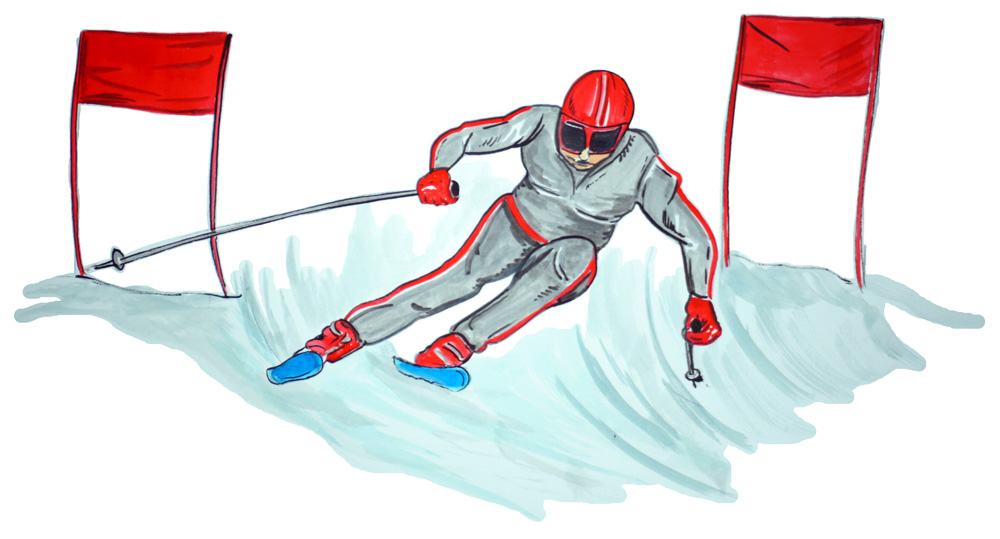 Downhill Skier Decal/Sticker - Click Image to Close