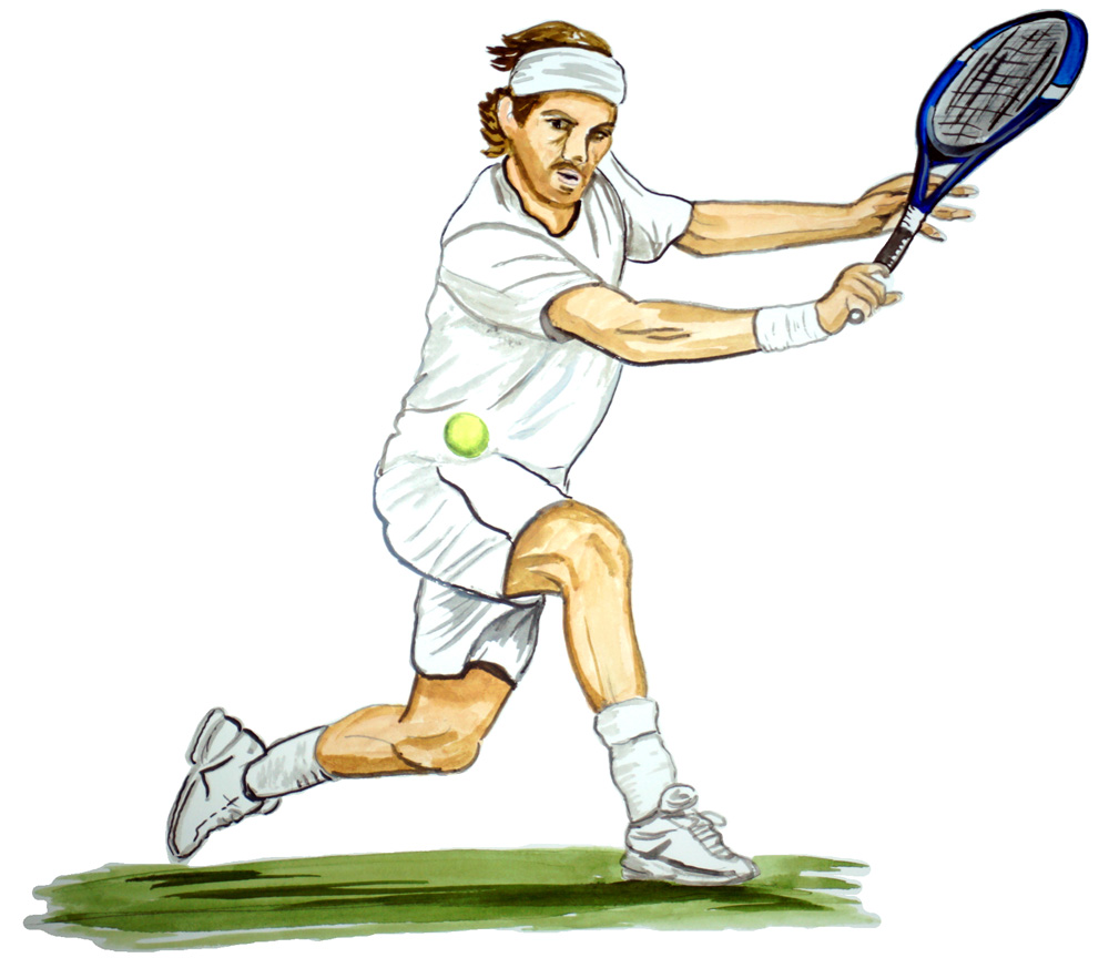 Tennis Player Decal/Sticker - Click Image to Close