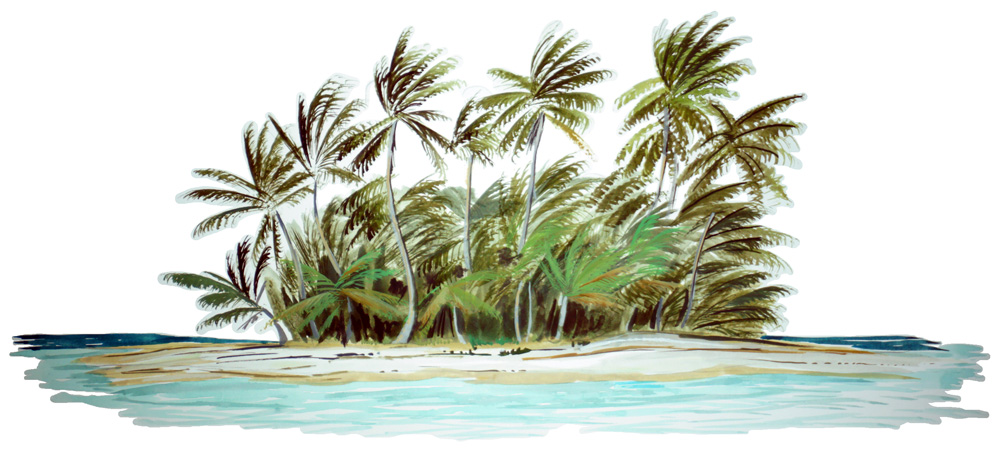 Tropical Island Decal/Sticker - Click Image to Close