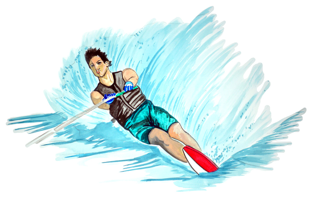 Water Skier Decal/Sticker - Click Image to Close