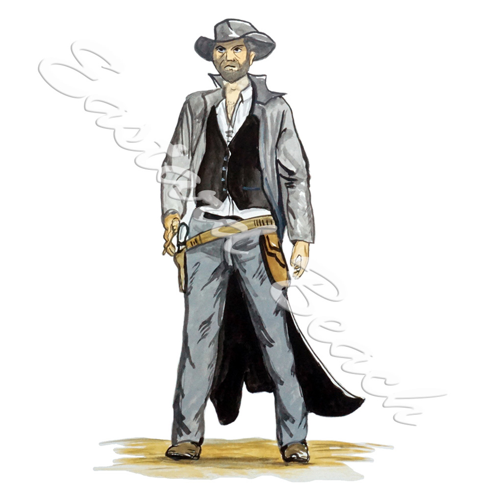 Cowboy With Six Shooter Decal/Sticker