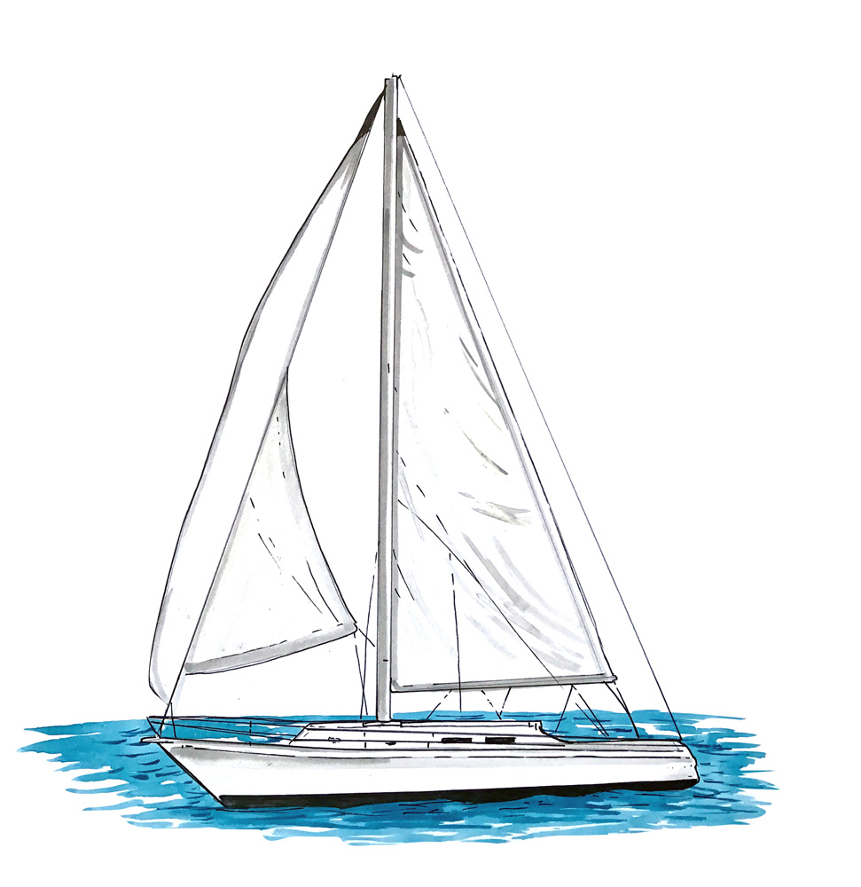 Sloop, Sailboat Decal/Sticker - Click Image to Close