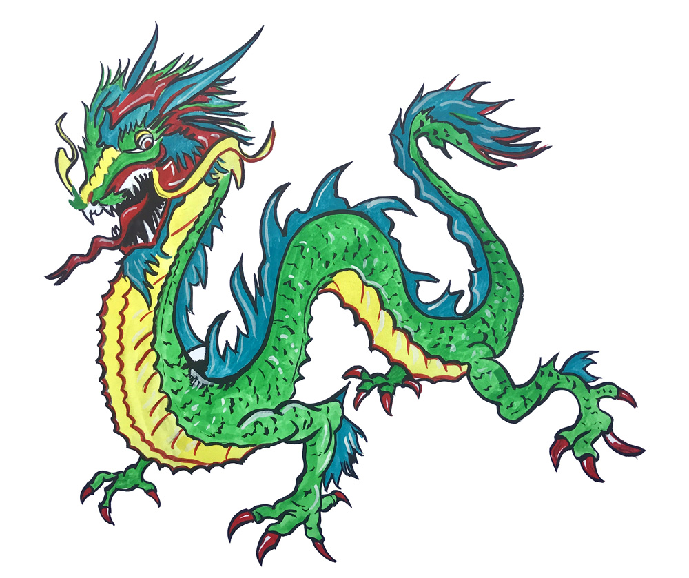 Colorful Dragon Decal/Sticker - Click Image to Close