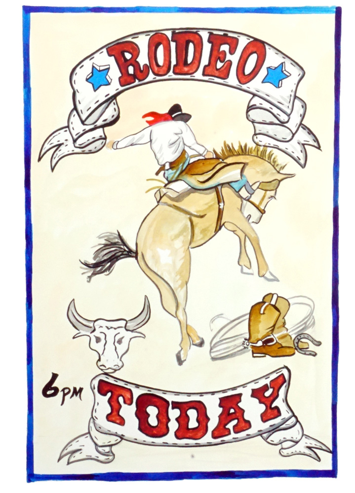 Rodeo Poster Decal/Sticker - Click Image to Close