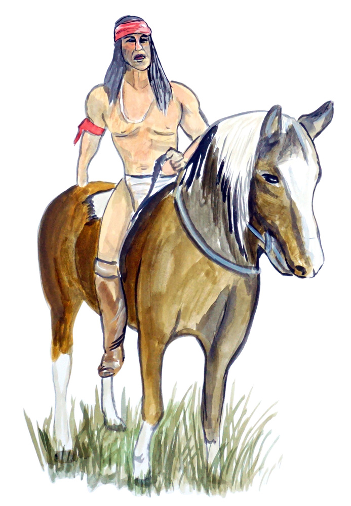 Plains Indian on Horseback Decal/Sticker - Click Image to Close