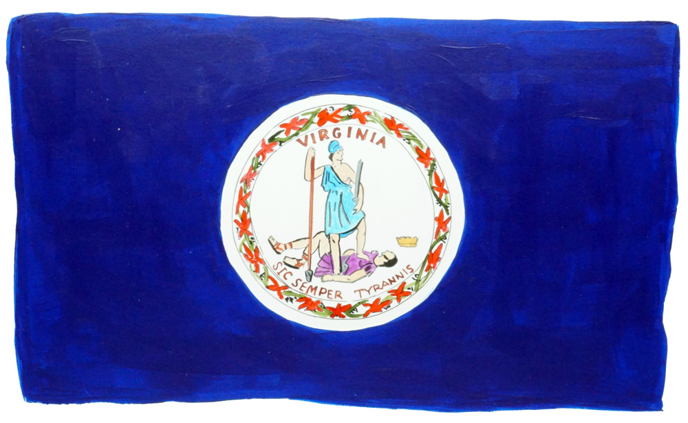 Virginia State Flag Decal/Sticker - Click Image to Close