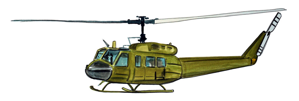 Huey Helicopter Decal/Sticker - Click Image to Close