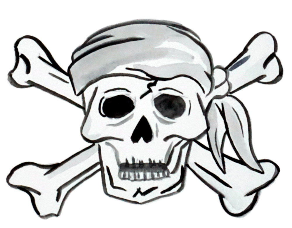Skull Crossbones Bandana Decal/Sticker - Click Image to Close