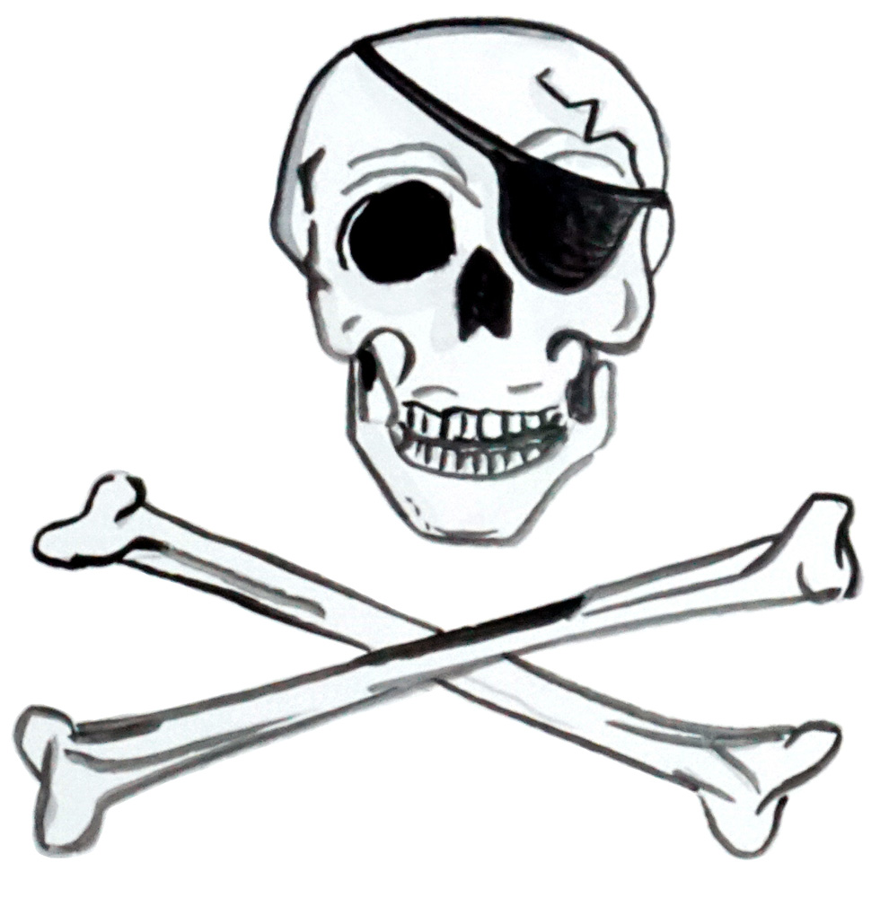 Skull N Crossbones Decal/Sticker - Click Image to Close