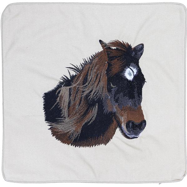 Wild Horse Paint Pony Indoor Outdoor Canvas Pillow Cushion Grey - Click Image to Close