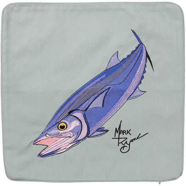 King Mackerel Fish Decorative Canvas Pillow Cushion Cover Aqua - Click Image to Close