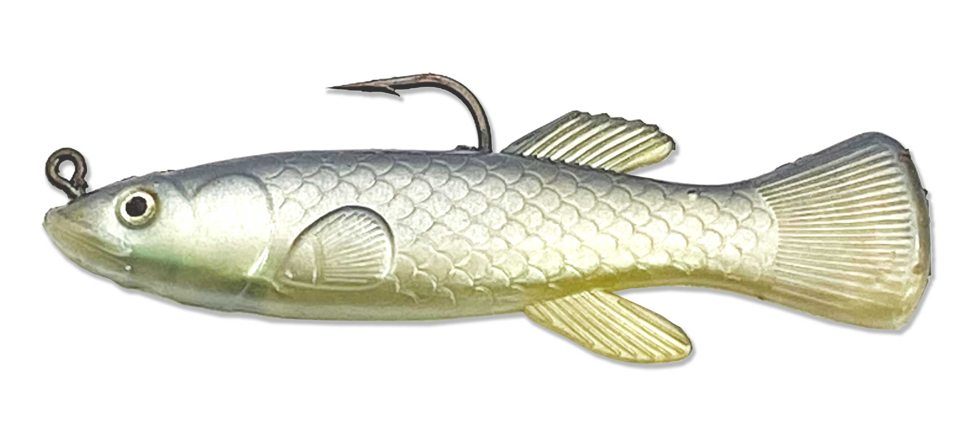 Artificial Mud Minnow Rigged 4" Natural 4 Pack - Almost Alive Lu - Click Image to Close