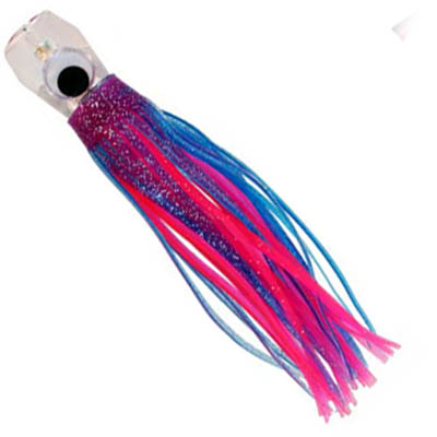 Almost Alive Lures Mylar Jet Head Flash Trolling Lures 7" Silver,Purple 5 